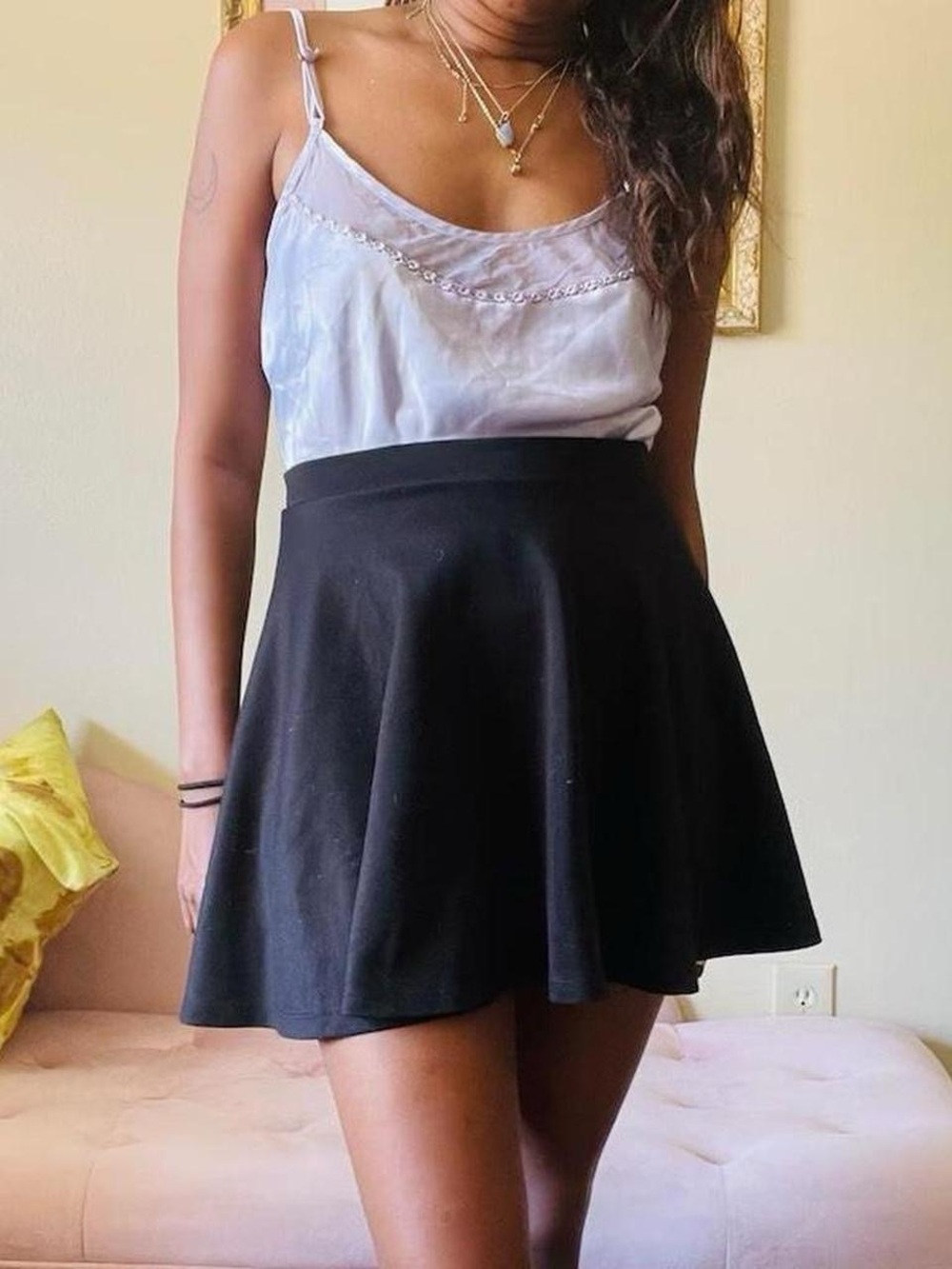 Vintage Light Lavender Purple Rosette Satin Camisole Top - Picture 6 of 8